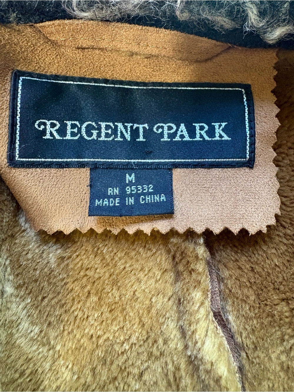 Regent Park Faux Suede Sherpa Boho Jacket M Tan Penny Lane Y2K Western Coat - Picture 3 of 12